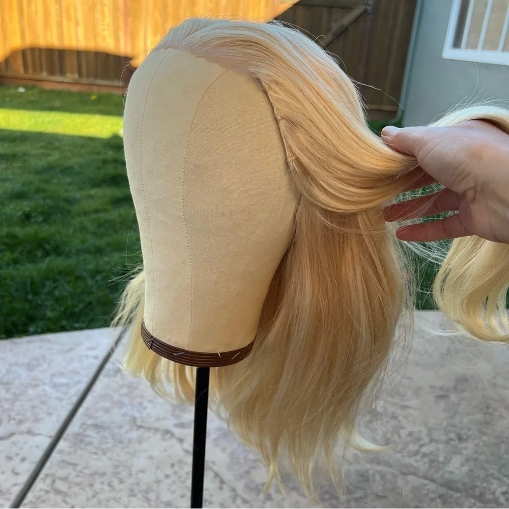 16” Blonde 613 HD 6x5 Lace Front Wig 100% Human Hair 230% Density #NC2